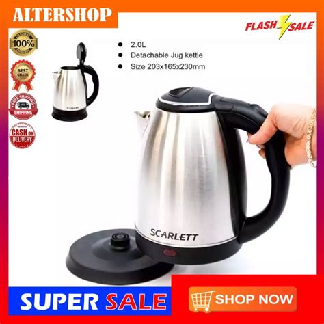 New Scarlett Stainless Steel Electric Heat Kettle Liters Lazada Ph