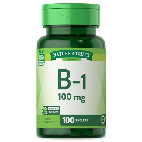 B1 Vitamin 100mg 100 Tablets Vegetarian Non Gmo And Gluten Free