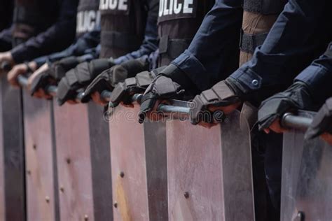 Riot Police Control The Crowd Stock Photo Image Of Insurrection