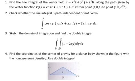 Solved 1 Find The Line Integral Of The Vector Field F X I Chegg