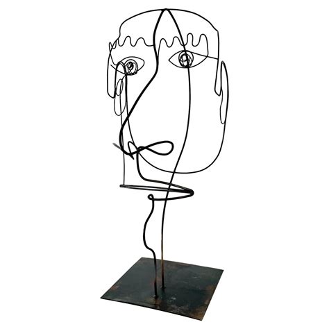 Monumental Metal Wire Face Sculpture For Sale At 1stdibs Face Wire Sculpture Metal Wire