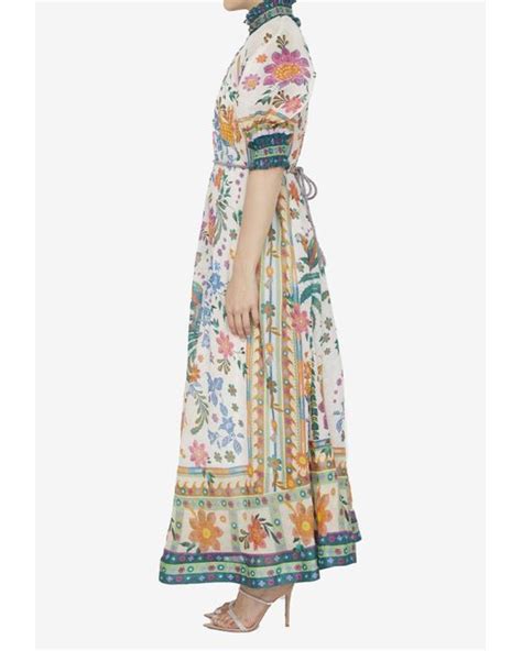 Zimmermann Ginger Swing Floral Maxi Dress In White Lyst