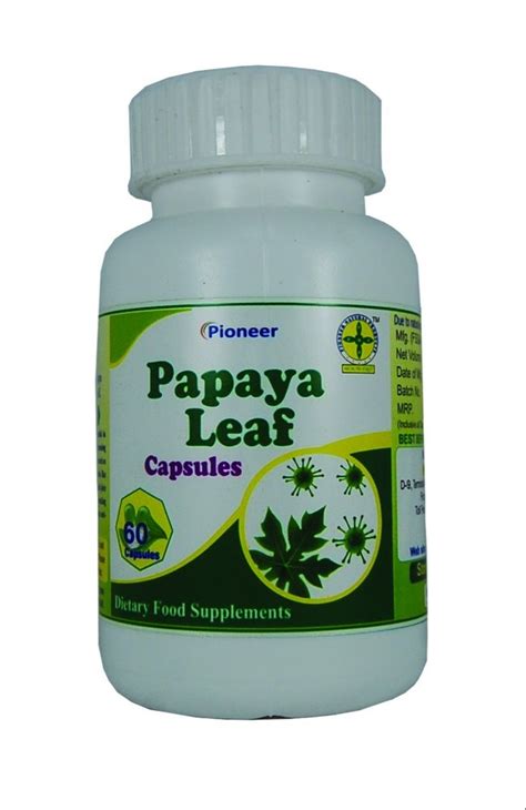 Pioneer Papaya Leaf Capsule Grade Standard Food Grade Packaging Type