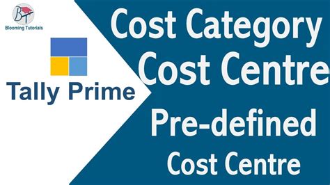 Cost Center Cost Category In Tally Prime Tamil Pre Defined Cost