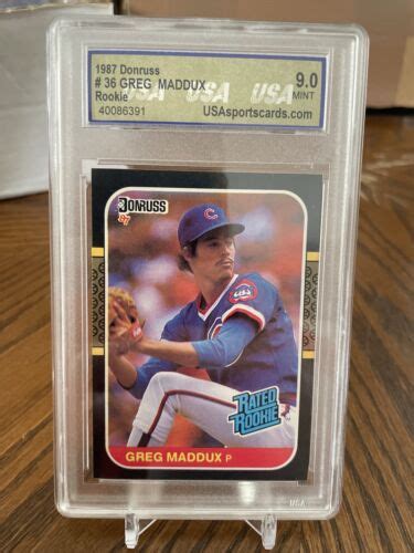 1987 DONRUSS 36 GREG MADDUX RC RATED ROOKIE CUBS HOF USA Mint 9 EBay