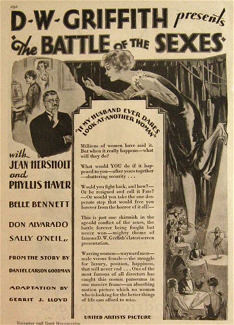 1928 Dw Griffiths Battle Of The Sexes Movie Ad Vintage Movie Ads