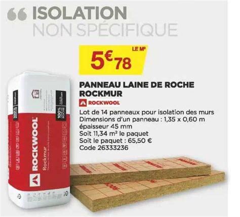 Promo Panneau Laine De Roche Rockmur Rockwool Chez Bricomarch