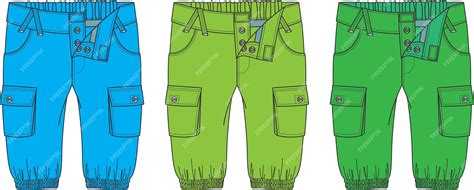 Premium Vector | Style cargo pants new bd flat sketch technical drawing ...