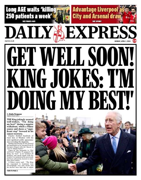 Daily Express Front Page St Of April Tomorrow S Papers Today