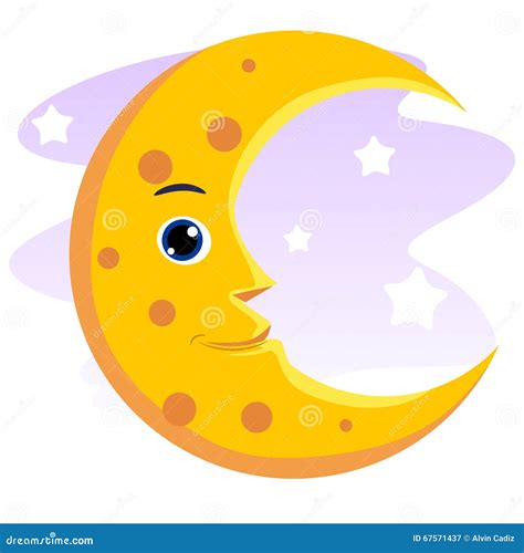 Smiling Moon Stock Vector Illustration Of Lunar Illustration 67571437