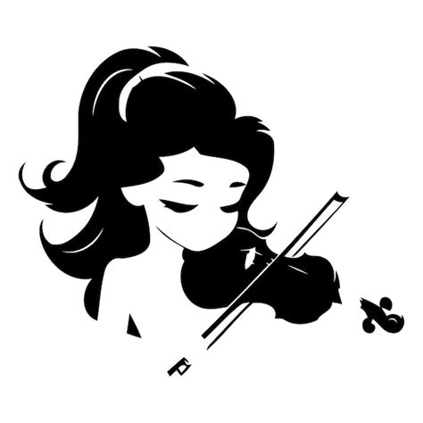 Una Hermosa Chica Tocando El Violín Ilustración Vectorial Sobre Fondo Blanco Vector Premium