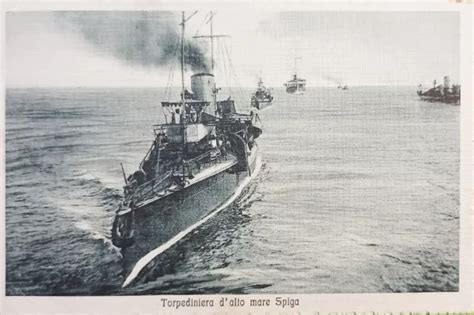 Cartolina Marina Militare Wwi Torpediniera D Alto Mare Spiga