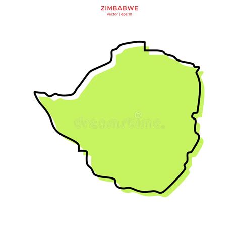 Mapa Verde De Zimbabwe Con Plantilla De Dise O De Vector De Contorno