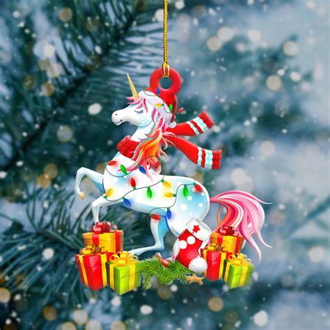 Unicorn Light Christmas Shape Ornament Housewarming T For Etsy