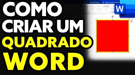 Como Se Escreve Quadrado - Como Criar Um Quadrado no Word (Muito Fácil!) - YouTube