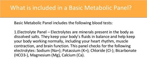 Basic Metabolic Panel Bmp