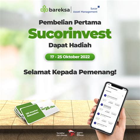 Selamat Ini Pemenang Promo Sucor Berhadiah Cashback Reksadana