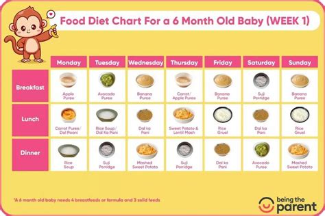 The Perfect 6 Month Baby Food Chart Schedule Baby Month By Month