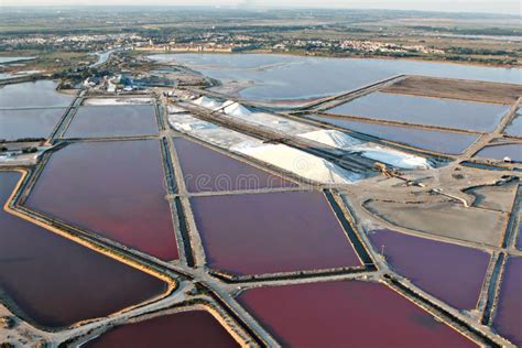 Aerial Photograph Of Camargue Salt Production Stock Image - Image of ...