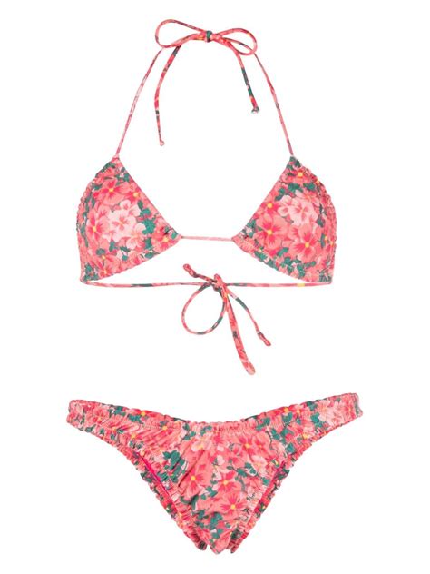 Reina Olga Guia Floral Print Bikini Set Farfetch