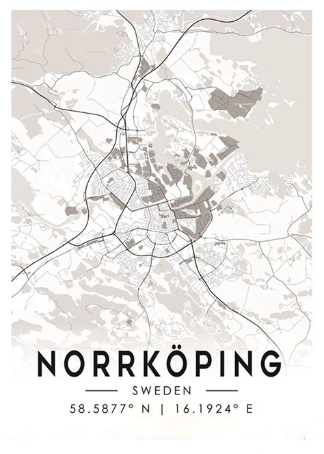 City Map Of Norrköping Posters And Prints By Viktor Håkansson Printler