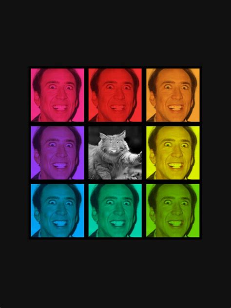 "Rainbow Nicolas Cage feat. Nic Cage cat" T-shirt for Sale by ...