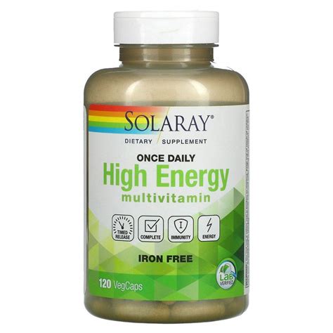 Solaray Once Daily High Energy Multi Vita Min без железа 120 капсул купить в официальном