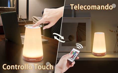 Hoomooz Lampada Da Comodino Luce Notturna Led Senza Fili Abat Jour