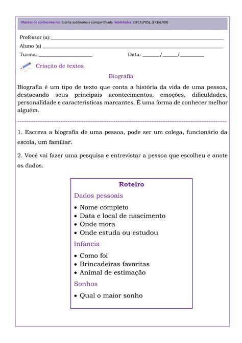 Atividades De Produ O De Textos Ano Bncc S Escola