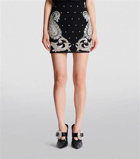 Womens Balmain Black Embellished Mini Skirt Harrods Us