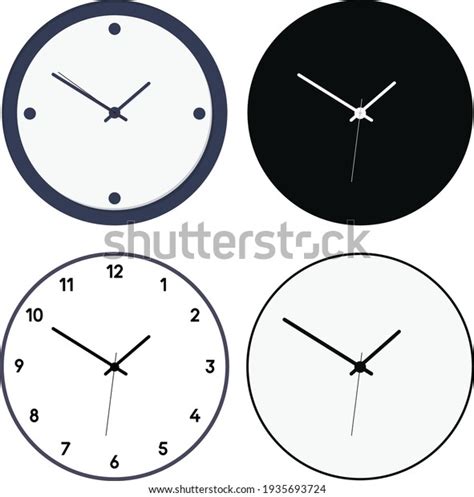 Set Wall Clocks Icon Flat Style Stock Vector Royalty Free