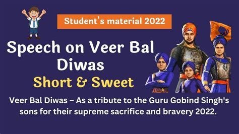 Speech on Veer Bal Diwas – As a tribute to the Guru Gobind Singh 2024