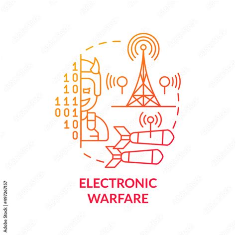 Electronic Warfare Red Gradient Concept Icon Military Actions Subarea