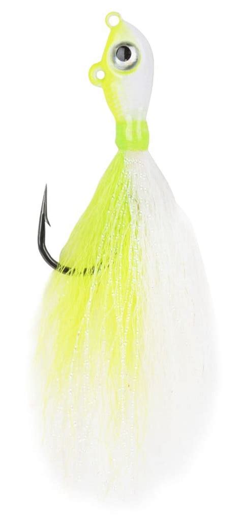 Mustad 1 2oz White Chartreuse Big Eye Bucktail Fishing Jig Walmart