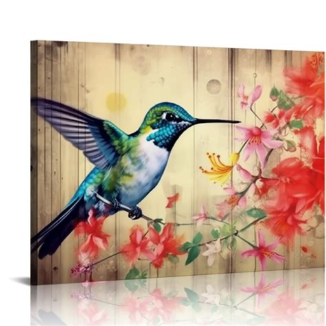 C04 GENYS Hummingbird Wall Art Bird Pictures Wall Decor Bird Wall Art