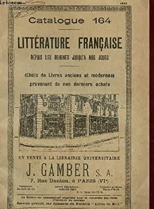 Catalogue Litterature Francaise Depuis Les Origines Jusqu A Nos