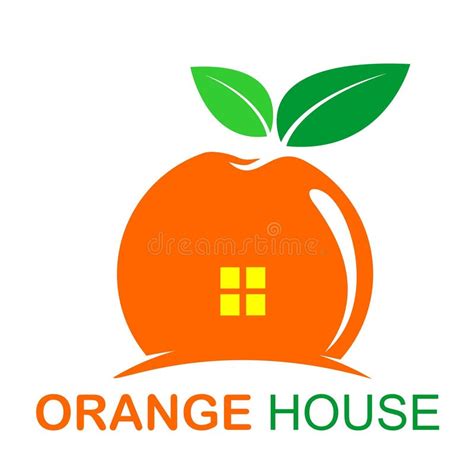 Orange House Logo Design Concept Stock Vector - Illustration of green ...