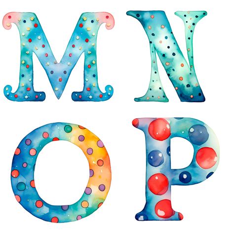 Watercolor Rainbow Alphabet Clipart Alphabet PNG Colorful Alphabet