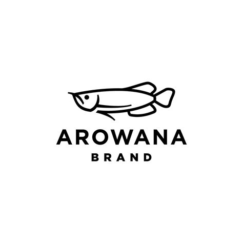 Arowana Fisch Logo Im Linie Kunst Stil Einfach Und Minimal Frisch