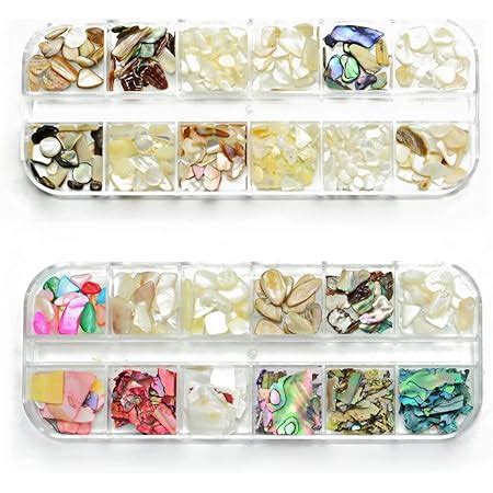 Amazon Irregular Abalone Seashell Slices 12 Color 3D Nail Art