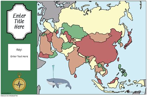 Mappa Poster Colori Paesaggio Asia Storyboard