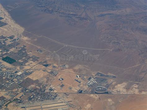 Aerial View of the Nellis US Air Force Base and Cityscape Stock Photo ...