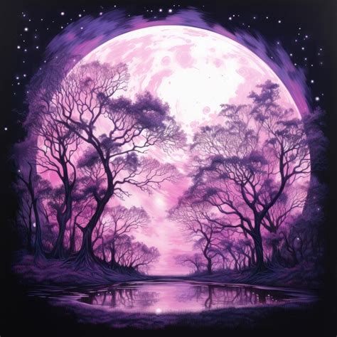 Premium AI Image | Full Purple Moon