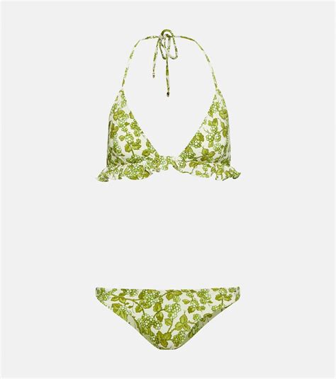 Etro Ruffle Trimmed Printed Bikini Etro