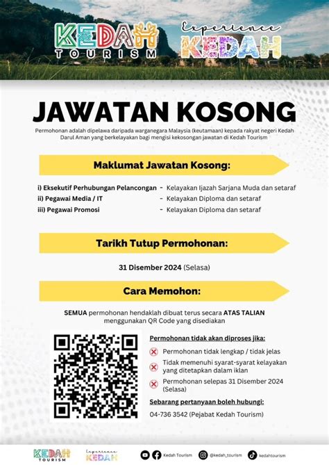 Iklan Kini Jawatan Kosong Kedah Tourism Sdn Bhd Jawatan Kosong Terkini