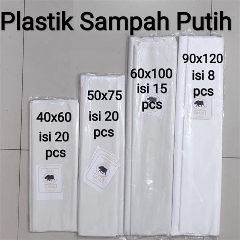 Jual Kantong Plastik Sampah Putih Uk X Isi Pcs X Isi