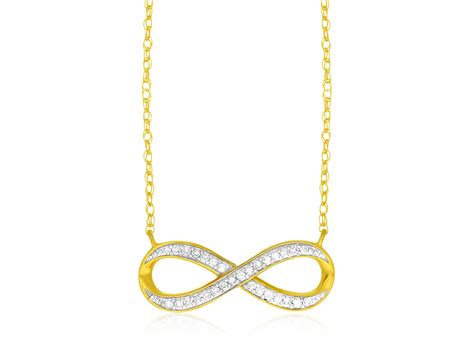 Diamond Accented Infinity Chain Necklace In 14k Yellow Gold 09ct