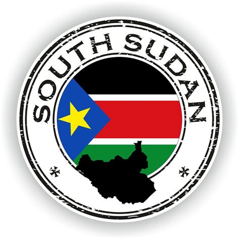 South Sudan Seal Sticker Round Flag For Laptop Book Fridge Guitar