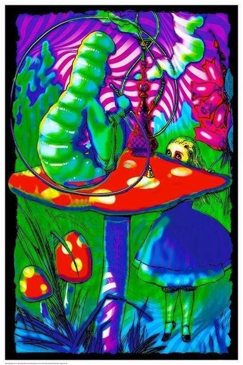 Alice In Wonderland Psychedelic Alice Black Light Poster In