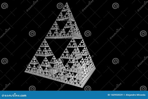 Sierpinski Triangle On Black Background It Is A Fractal With The